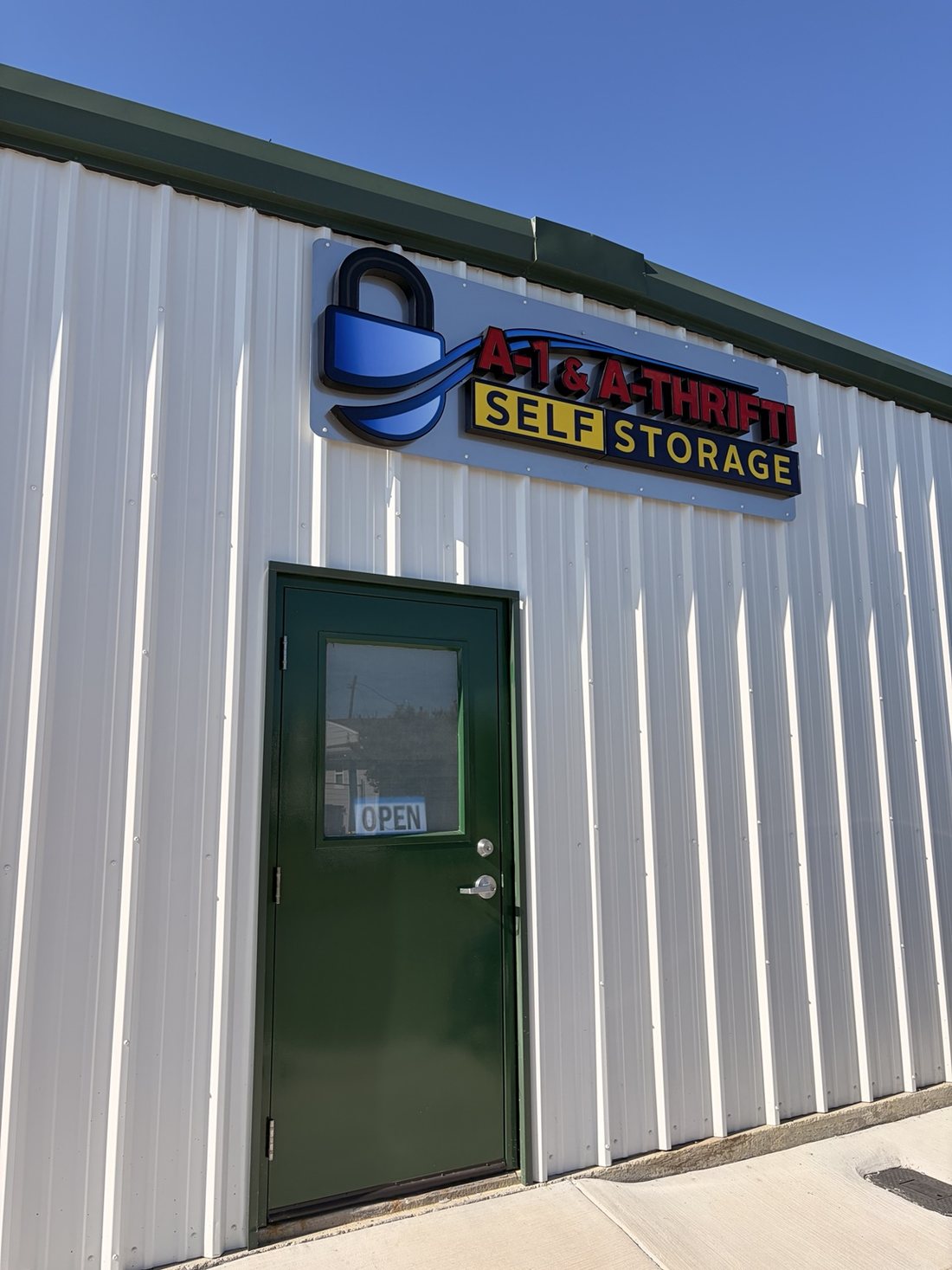 A-1 Self Storage office and signage at the W Pafford Street facility in Fort Worth